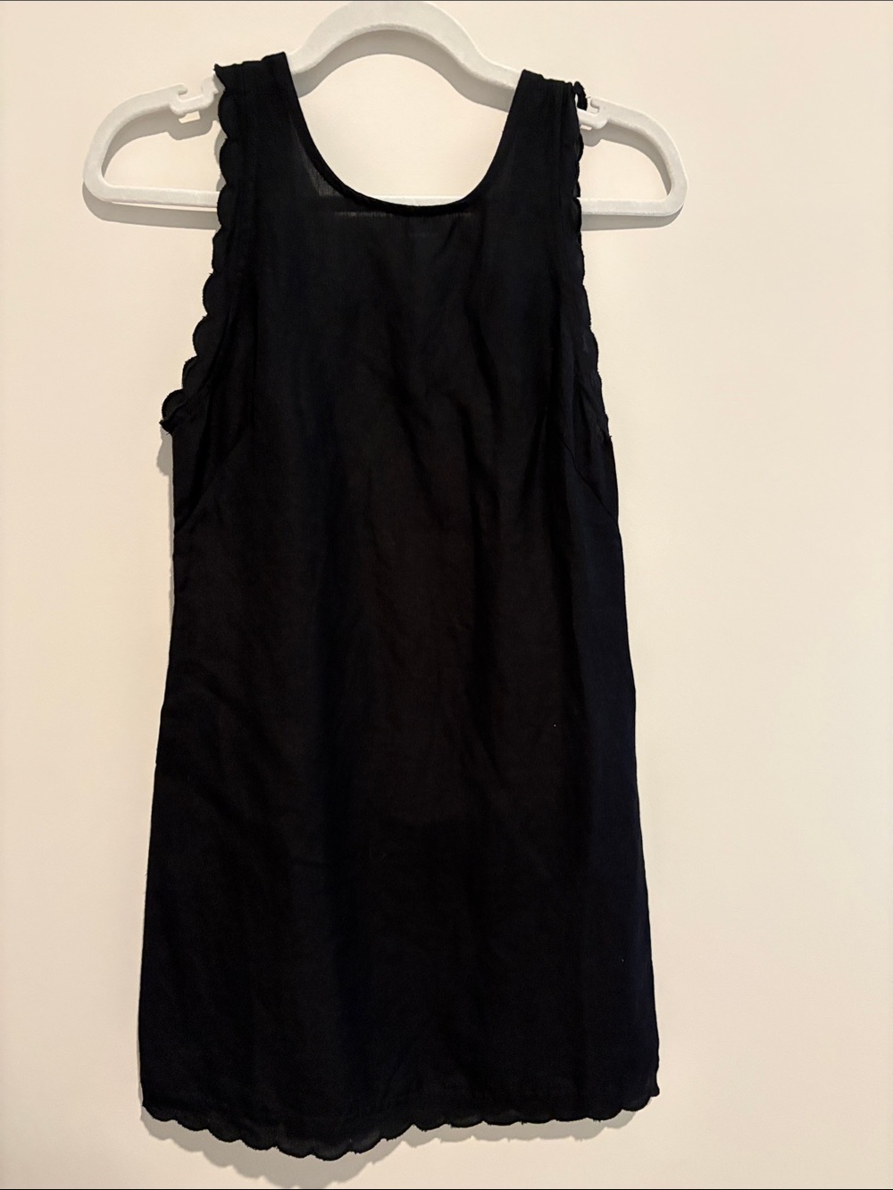 Anthropologie Black Scalloped Midi Dress